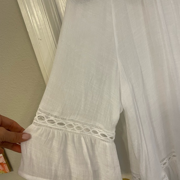 ZAC & RACHEL 1X sheer Boho flowy white top - Picture 4 of 9